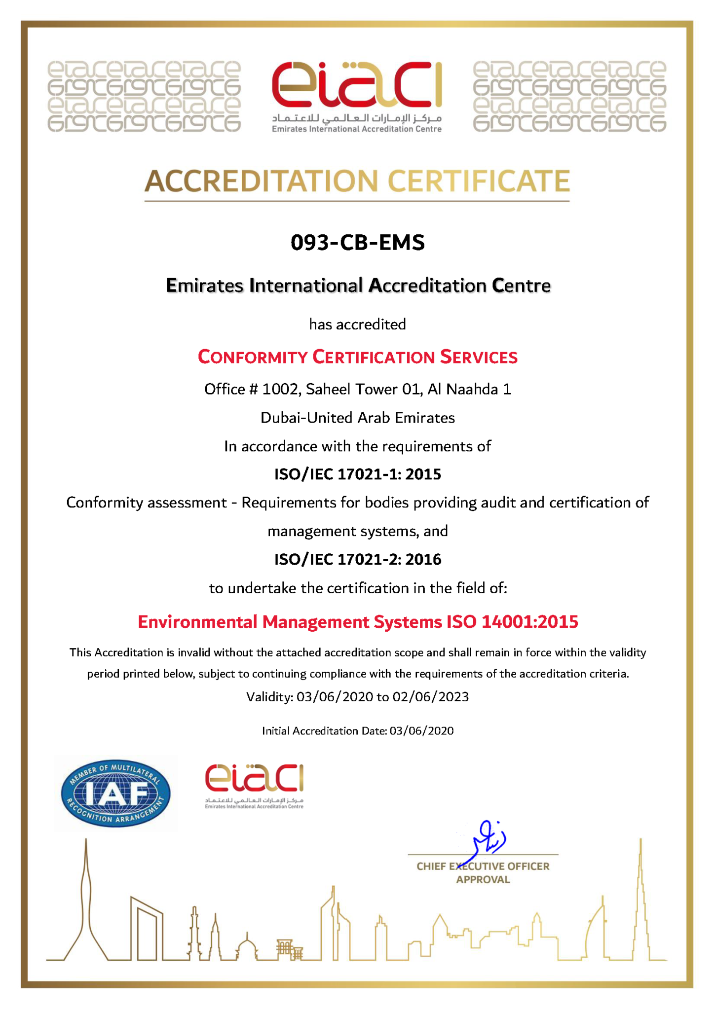 Accreditation Conformity Certification